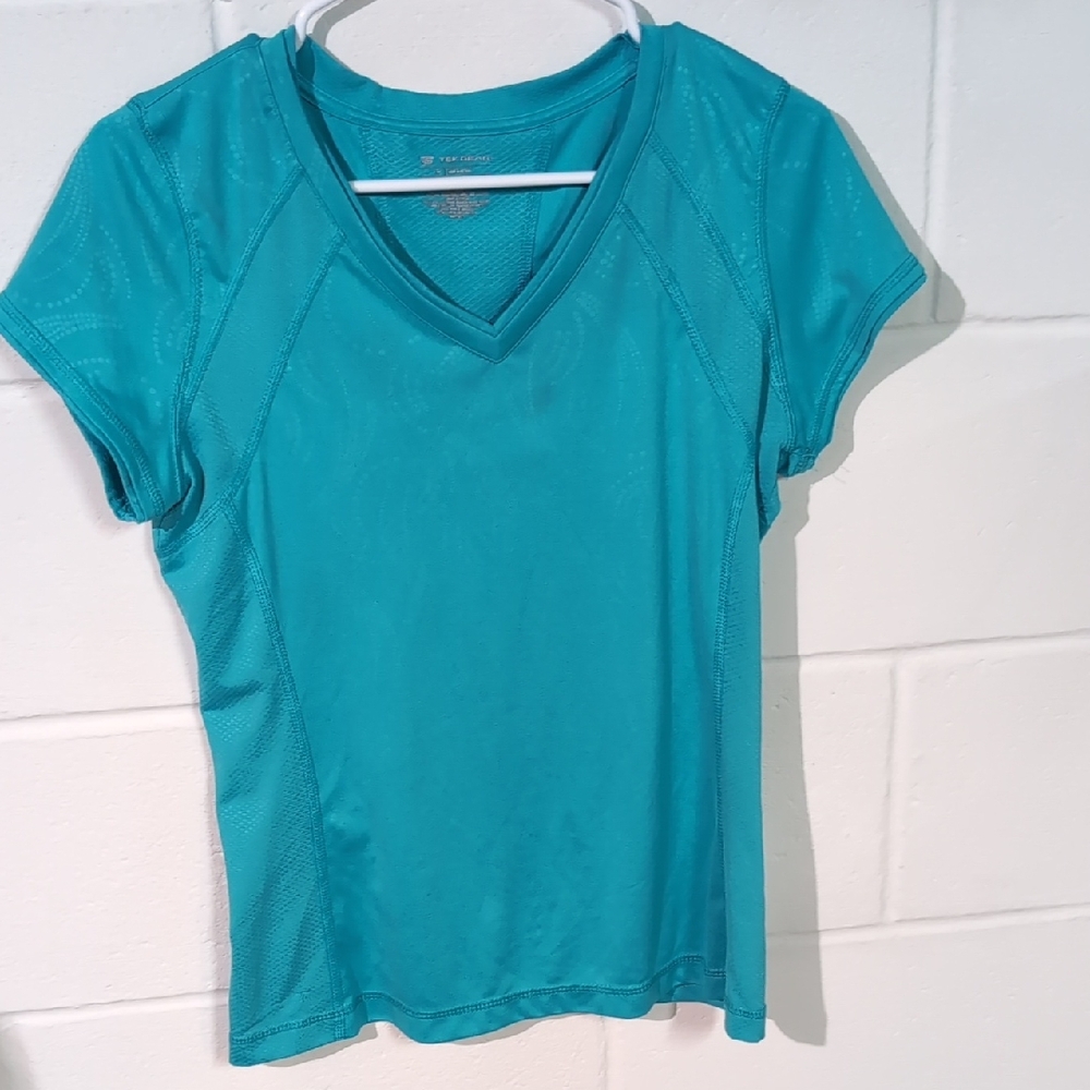 Women's Teal V-Neck Active Top
